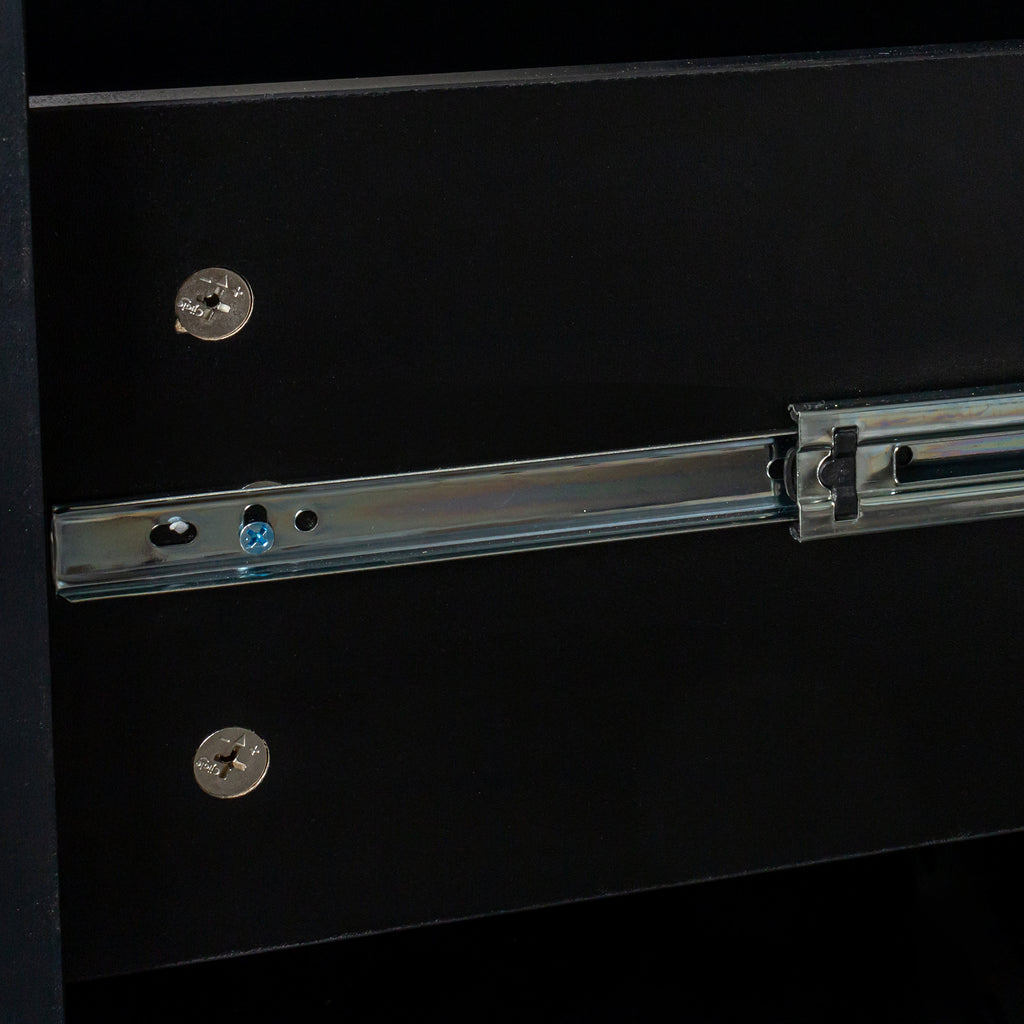 Home Office Computer Desk With Hutch, Antiqued Black Finish