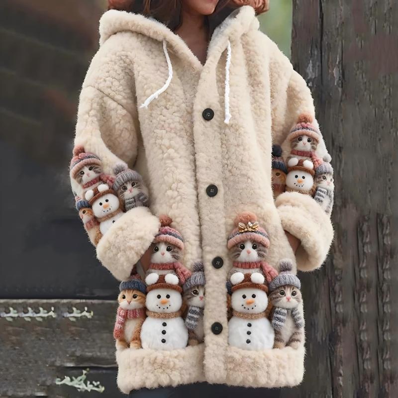Women's Casual Printed Cardigan Loose Fitting Long Coat