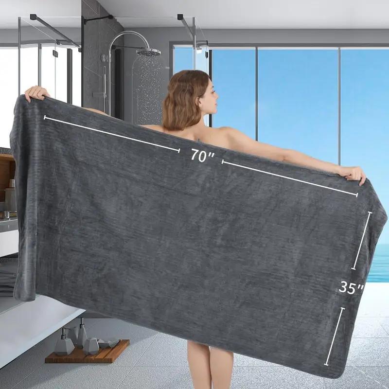 Four-piece Grey Bath Towel Set, Highly Absorbent, Quick-drying, Lint-free, Skin-friendly, Thickened And Durable. A Must-have For Your Home Bathroom, Practical And Stylish.
