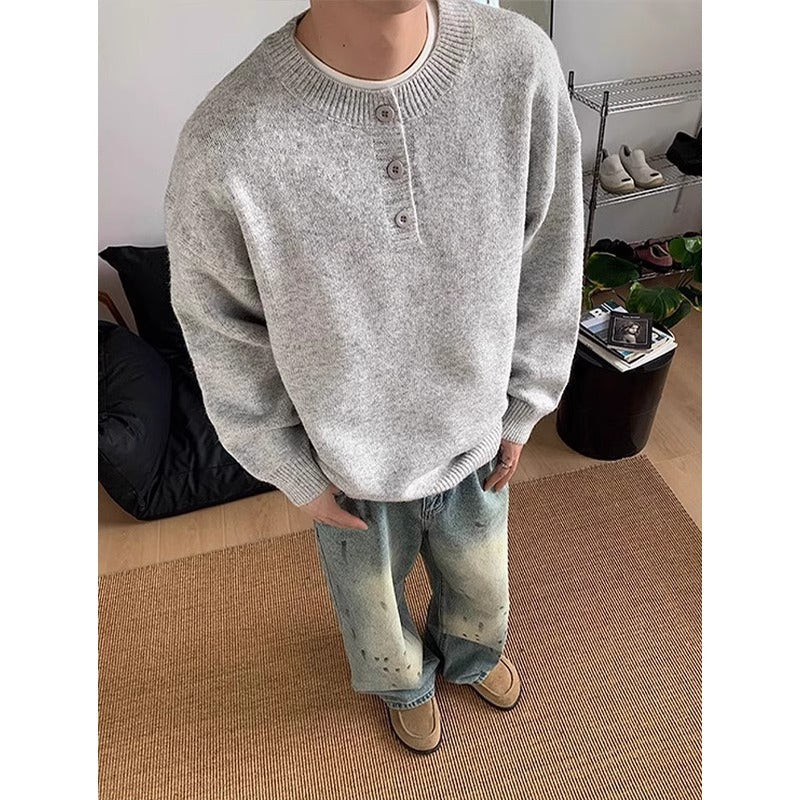 Men's Lazy High-end Loose Long Sleeve Base Layer Knit Sweater
