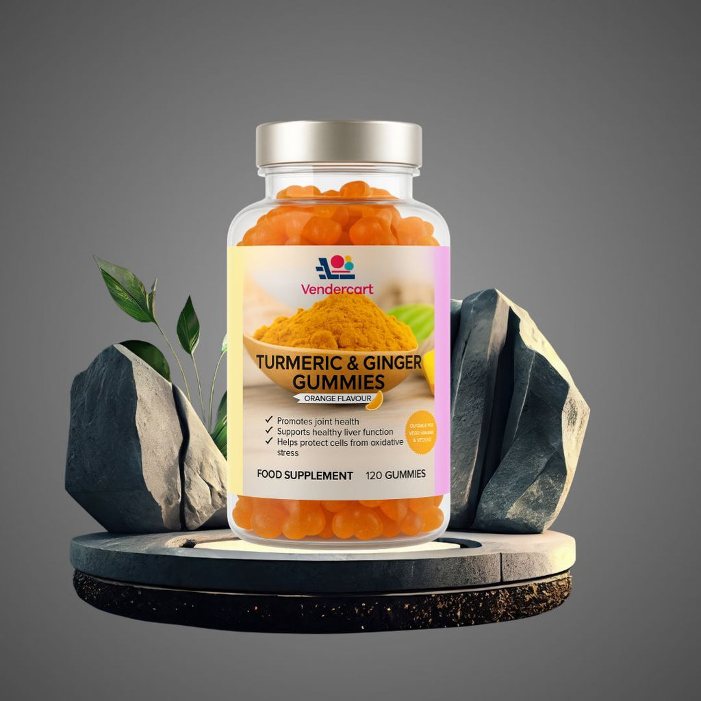 Turmeric & Ginger Gummies 120ct- Joint Support, Immune Boost, Vegan Friendly