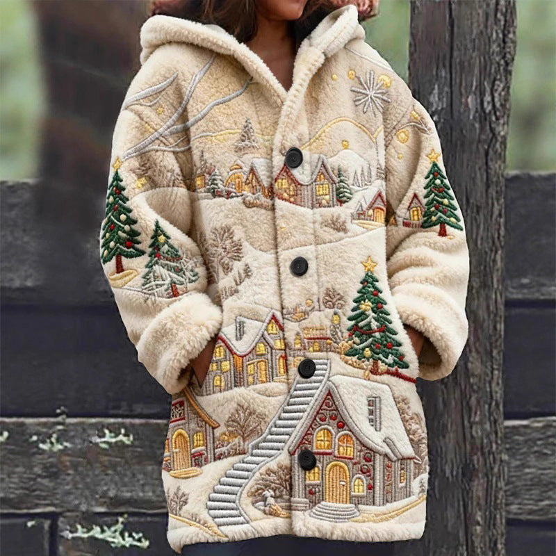 Women's Casual Printed Cardigan Loose Fitting Long Coat