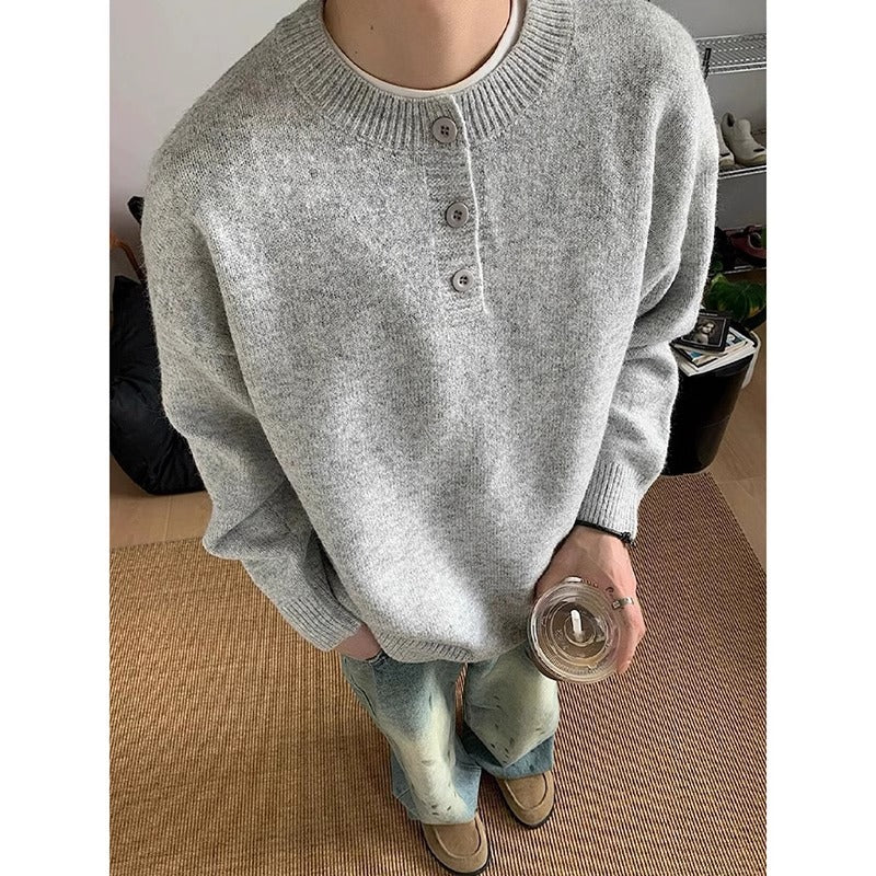Men's Lazy High-end Loose Long Sleeve Base Layer Knit Sweater