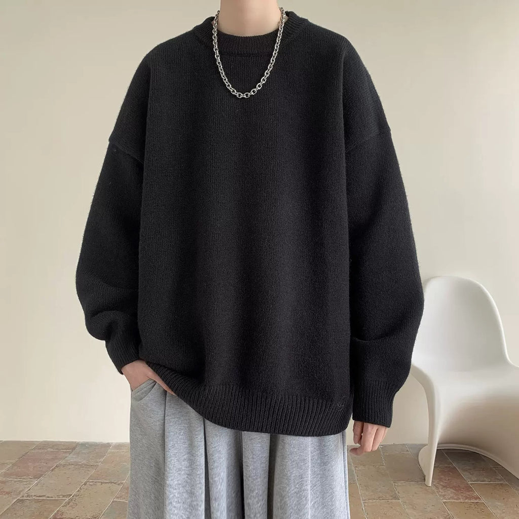 Korean Version New Round Neck Sweater Autumn Winter Men