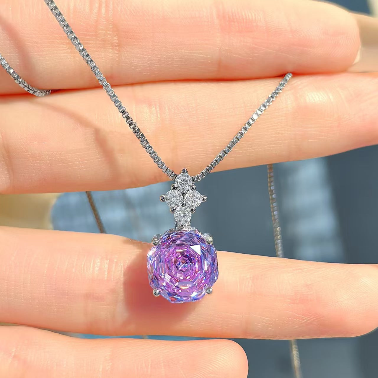 Fashion Personality Affordable Luxury Octagonal Necklace