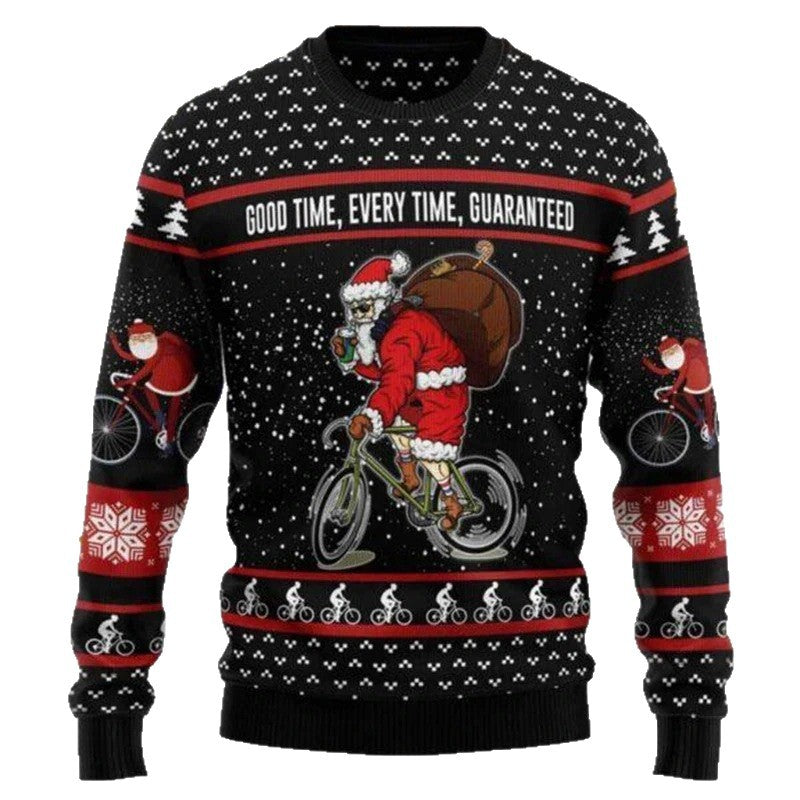 Ugly Christmas Sweater With Santa Graphic 3D Printed Hoodie Casual