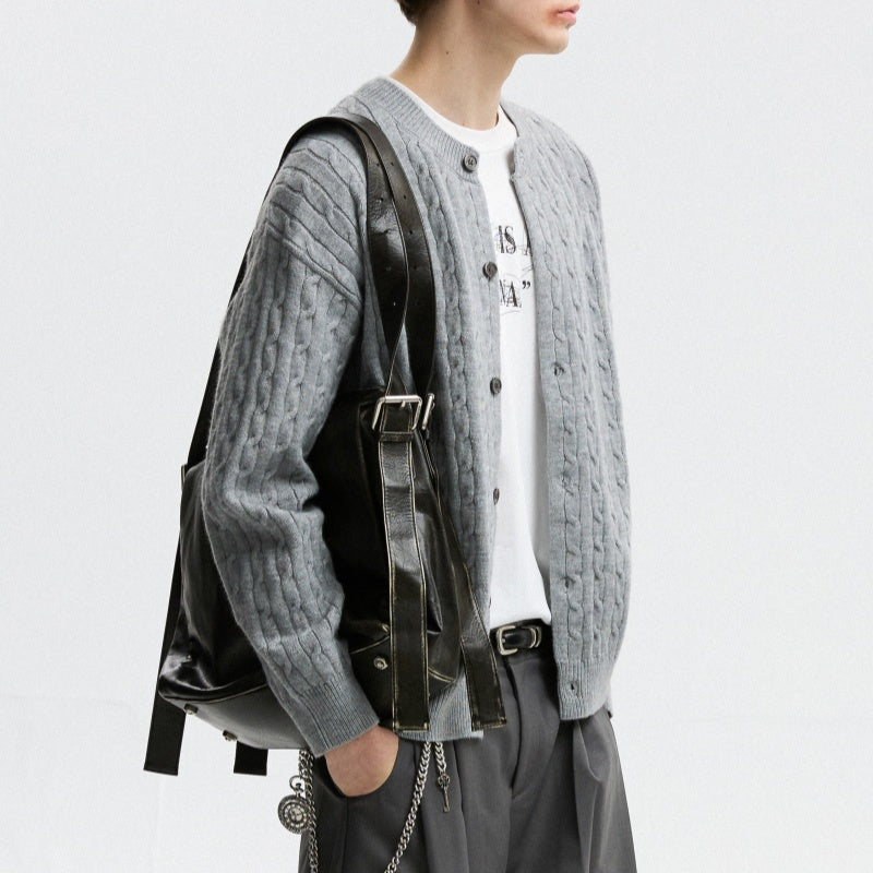 Twisted Solid Color Sweater Cardigan For Men And Women, American Style For Autumn And Winter