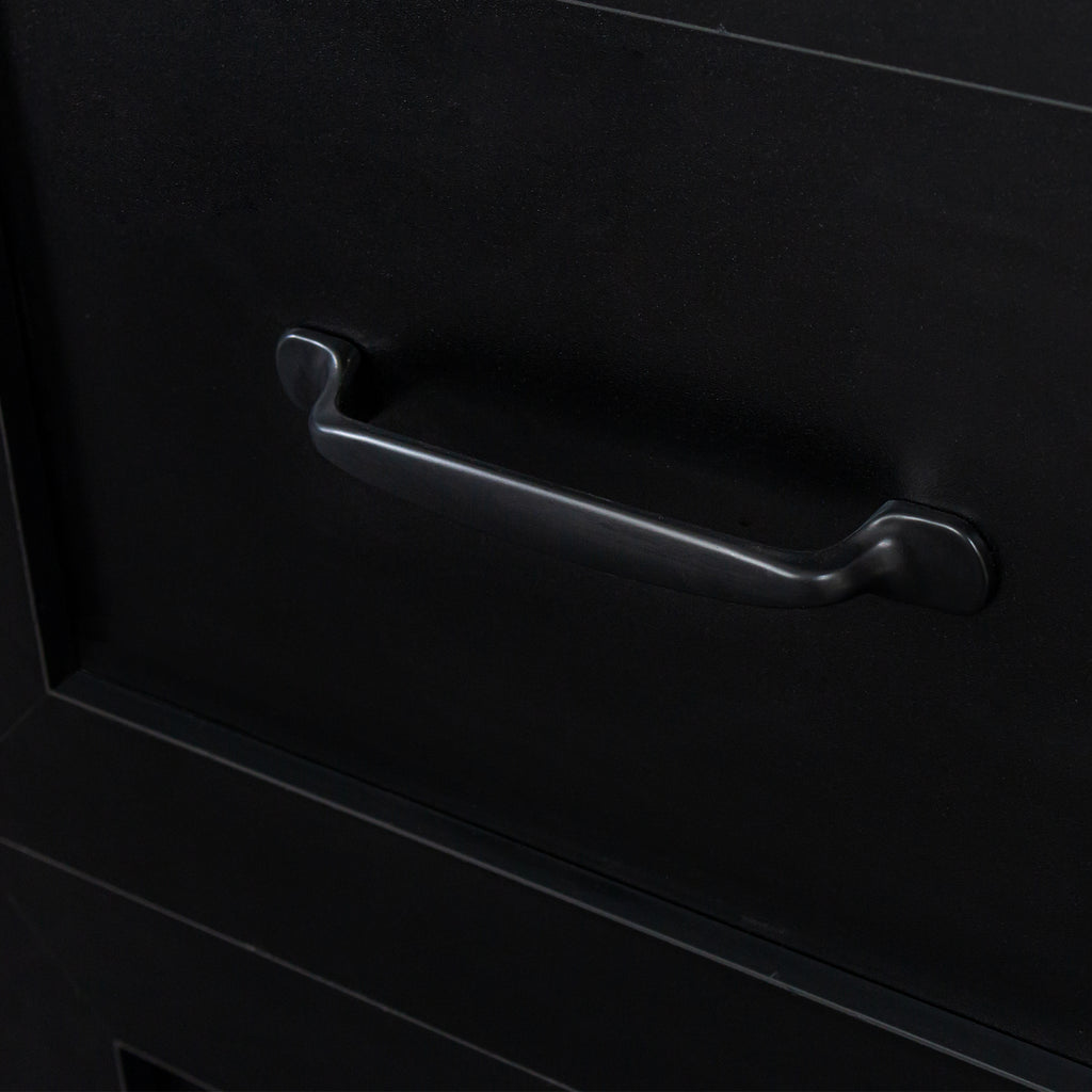 Home Office Computer Desk With Hutch, Antiqued Black Finish